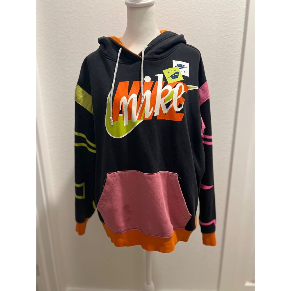 Nike Air Hoodie Retro Color Block Pull Over Vinatge Sweater Large